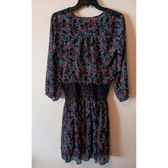 Anthropologie Vanessa Virginia Daytripper Paisley Smocked Waist Dress Sz XS Boho - Picture 6 of 16
